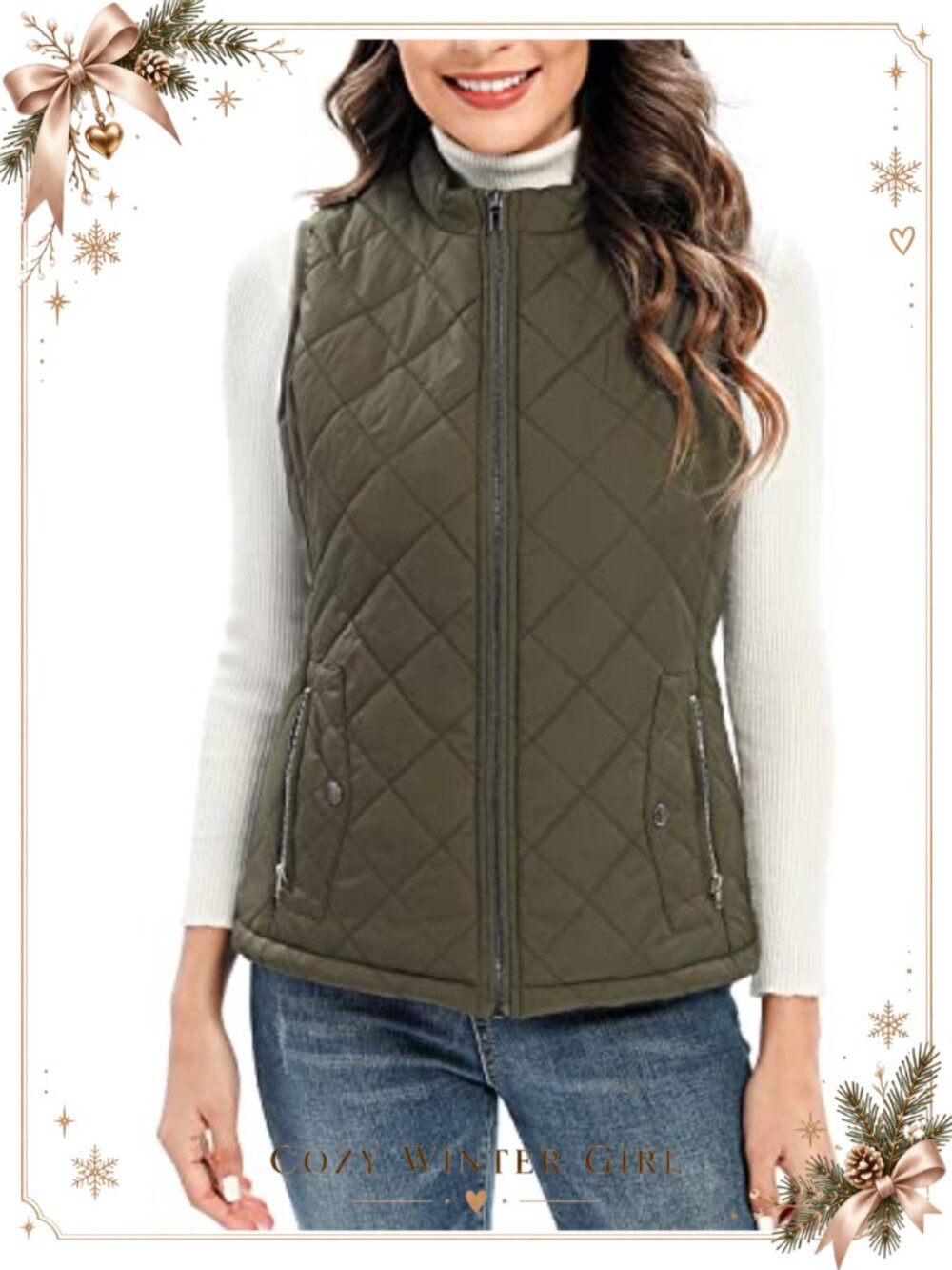 Women's Quilted Puffer Vest Sleeveless Zip Up Gilet Lightweight